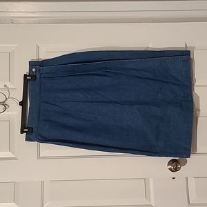 Vintage denim wrap midi skirt